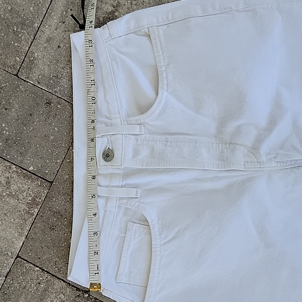 Re/Done 70s Ultra High Rise Stove Pipe Jeans in Vintage White Sz 26 Button Fly - Picture 10 of 16
